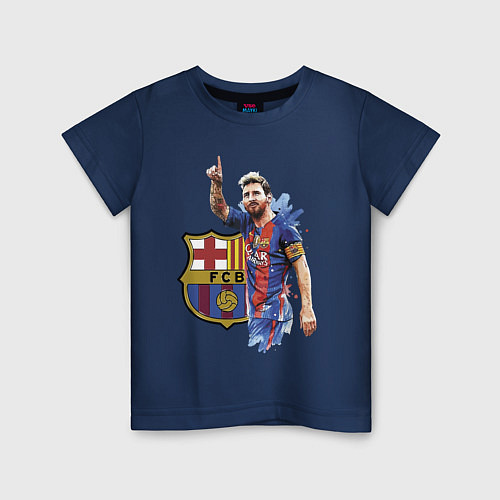 Детская футболка Lionel Messi Barcelona Argentina! / Тёмно-синий – фото 1