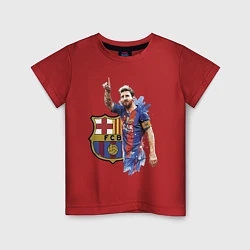Футболка хлопковая детская Lionel Messi Barcelona Argentina!, цвет: красный