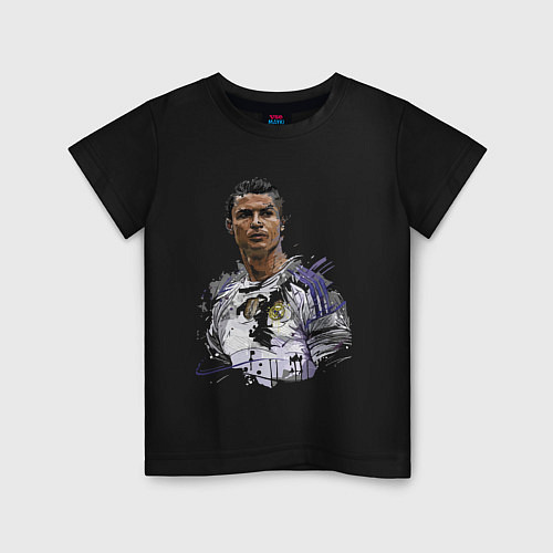 Детская футболка Cristiano Ronaldo Manchester United Portugal / Черный – фото 1