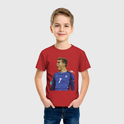 Футболка хлопковая детская Antoine Griezmann, цвет: красный — фото 2