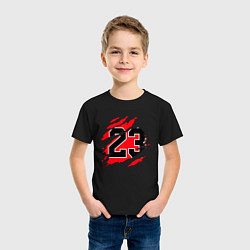 Футболка хлопковая детская Bulls 23, цвет: черный — фото 2