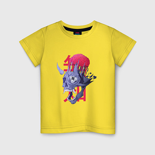 Детская футболка Череп демона / Желтый – фото 1
