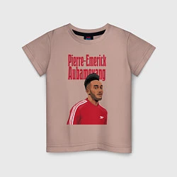 Футболка хлопковая детская Pierre-Emerick Aubameyang Arsenal Striker, цвет: пыльно-розовый
