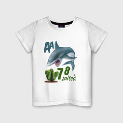 Футболка хлопковая детская Poker shark, цвет: белый