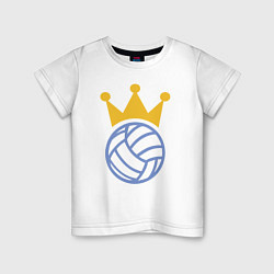 Футболка хлопковая детская Volleyball King, цвет: белый