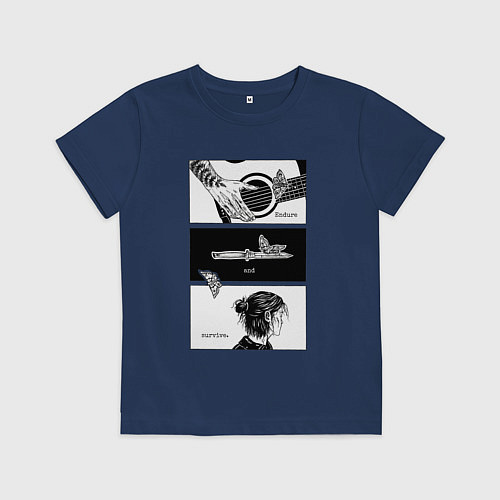 Детская футболка Endure and survive / Тёмно-синий – фото 1