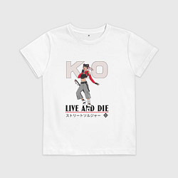 Футболка хлопковая детская Девушка-самурай, цвет: белый