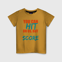 Футболка хлопковая детская Hit The Score, цвет: горчичный