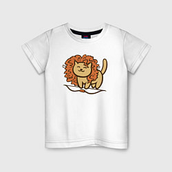 Футболка хлопковая детская Cat Lion, цвет: белый