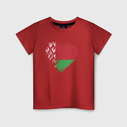 Футболка хлопковая детская Сердце Беларуси, цвет: красный
