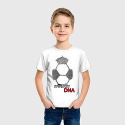 Футболка хлопковая детская FOOTBALL IN MY DNA, цвет: белый — фото 2