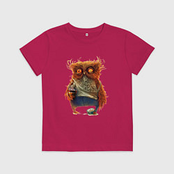 Футболка хлопковая детская Замученный уставший, цвет: маджента