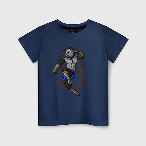 Детская футболка Тайская панда / Тёмно-синий – фото 1