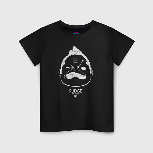 Детская футболка Лицо Пуджа из Доты 2 / Черный – фото 1