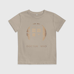 Футболка хлопковая детская Тардис - Доктор Кто, цвет: миндальный