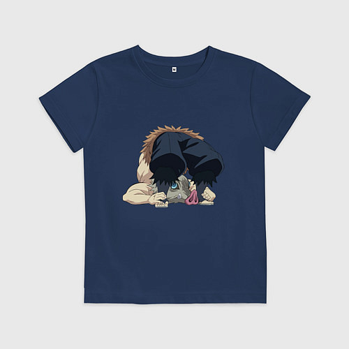 Детская футболка Клинок, рассекающий демонов / Тёмно-синий – фото 1