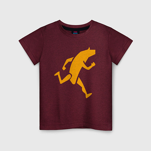 Детская футболка Бегущий банан / Меланж-бордовый – фото 1