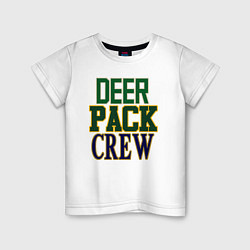 Футболка хлопковая детская Deer Pack Crew, цвет: белый