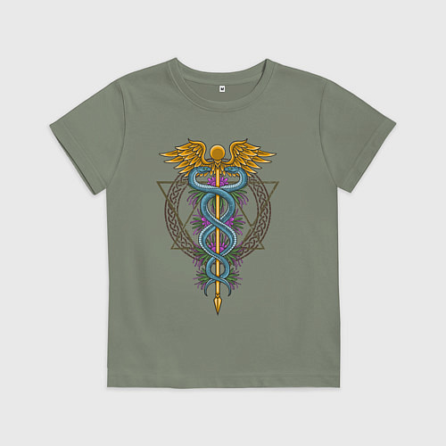 Детская футболка Кадуцей / Авокадо – фото 1