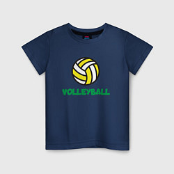 Футболка хлопковая детская Game Volleyball, цвет: тёмно-синий