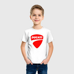 Футболка хлопковая детская DUCATI ДУКАТИ ЭМБЛЕМА, цвет: белый — фото 2