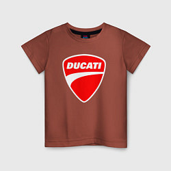 Футболка хлопковая детская DUCATI ДУКАТИ ЭМБЛЕМА, цвет: кирпичный