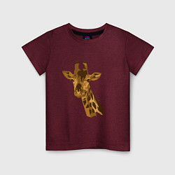 Футболка хлопковая детская Жираф Жора, цвет: меланж-бордовый