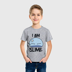 Футболка хлопковая детская I AM SLIME, Я СЛИЗЬ, цвет: меланж — фото 2