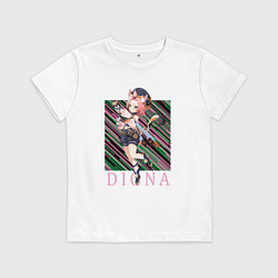 Футболка хлопковая детская Диона Genshin Impact, цвет: белый
