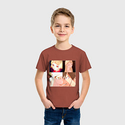 Футболка хлопковая детская Kiss shot, цвет: кирпичный — фото 2