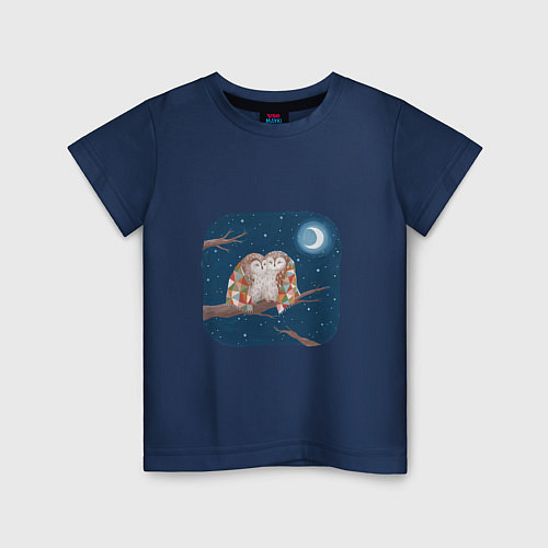 Детская футболка Ночные обнимашки / Тёмно-синий – фото 1