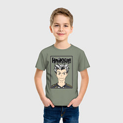 Футболка хлопковая детская Котаро Бокуто Haikyuu!!, цвет: авокадо — фото 2