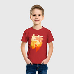 Футболка хлопковая детская Africa - Lion, цвет: красный — фото 2