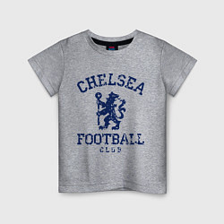 Футболка хлопковая детская Chelsea FC: Lion, цвет: меланж