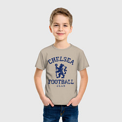 Футболка хлопковая детская Chelsea FC: Lion, цвет: миндальный — фото 2