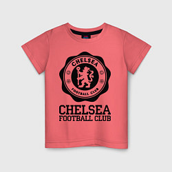 Футболка хлопковая детская Chelsea FC: Emblem, цвет: коралловый