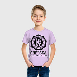 Футболка хлопковая детская Chelsea FC: Emblem, цвет: лаванда — фото 2