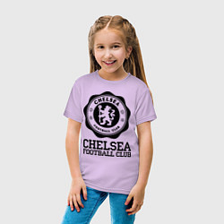 Футболка хлопковая детская Chelsea FC: Emblem, цвет: лаванда — фото 2