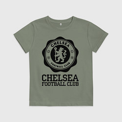 Футболка хлопковая детская Chelsea FC: Emblem, цвет: авокадо