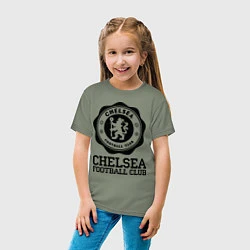Футболка хлопковая детская Chelsea FC: Emblem, цвет: авокадо — фото 2