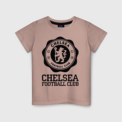 Футболка хлопковая детская Chelsea FC: Emblem, цвет: пыльно-розовый