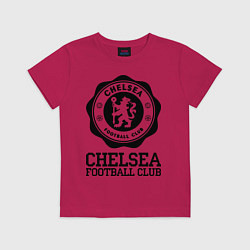 Футболка хлопковая детская Chelsea FC: Emblem, цвет: маджента