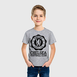 Футболка хлопковая детская Chelsea FC: Emblem, цвет: меланж — фото 2