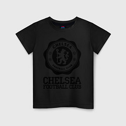 Футболка хлопковая детская Chelsea FC: Emblem, цвет: черный