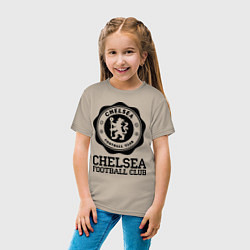 Футболка хлопковая детская Chelsea FC: Emblem, цвет: миндальный — фото 2