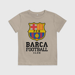 Футболка хлопковая детская Barcelona Football Club, цвет: миндальный