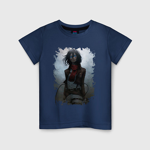 Детская футболка Микаса / Тёмно-синий – фото 1