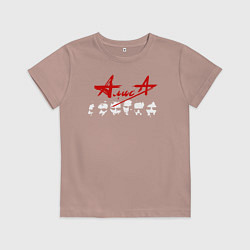 Футболка хлопковая детская Группа Алиса, цвет: пыльно-розовый
