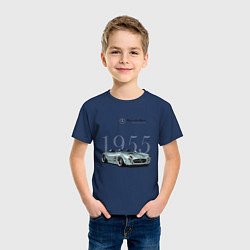 Футболка хлопковая детская Mercedes Benz Gullwing Speedster Skylik, цвет: тёмно-синий — фото 2