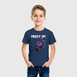 Футболка хлопковая детская Фри фаер Free fire, цвет: тёмно-синий — фото 2